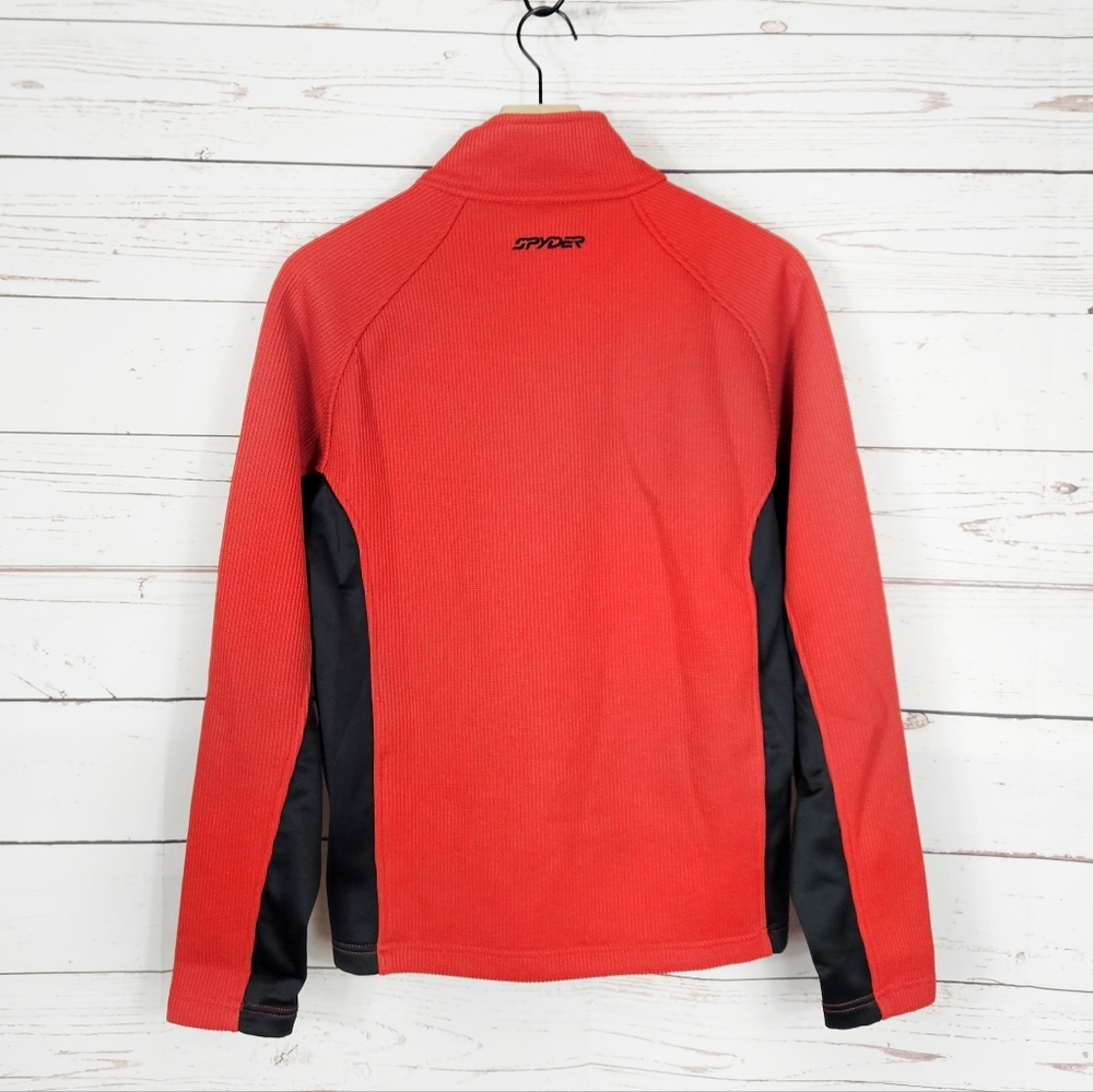 Spyder | Men's Outbound Red / Black Half Zip Fleece Jacket - Picture 4 of 5